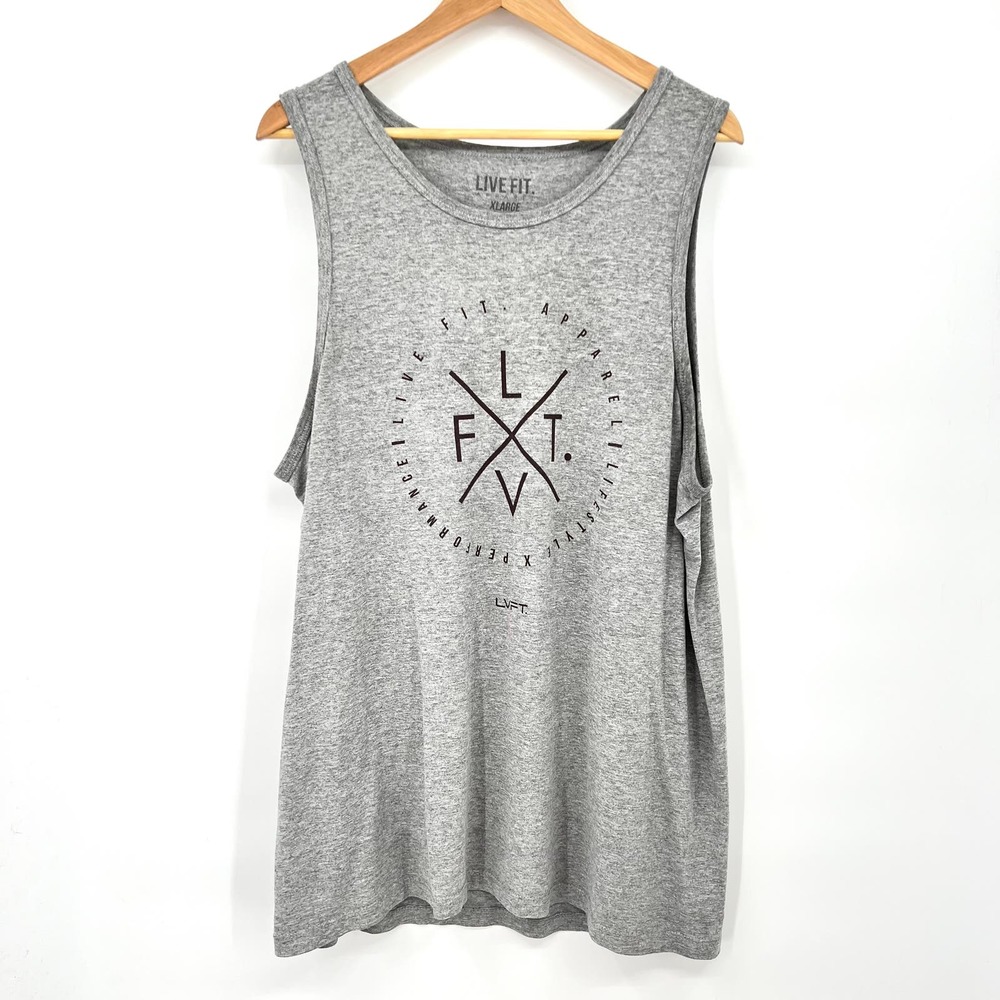 LIVE FIT Men's Gray Athletic Tank Top Size XL